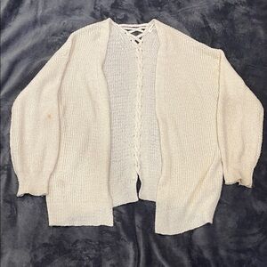 Blu Pepper Cream Open-Front Cardigan size large